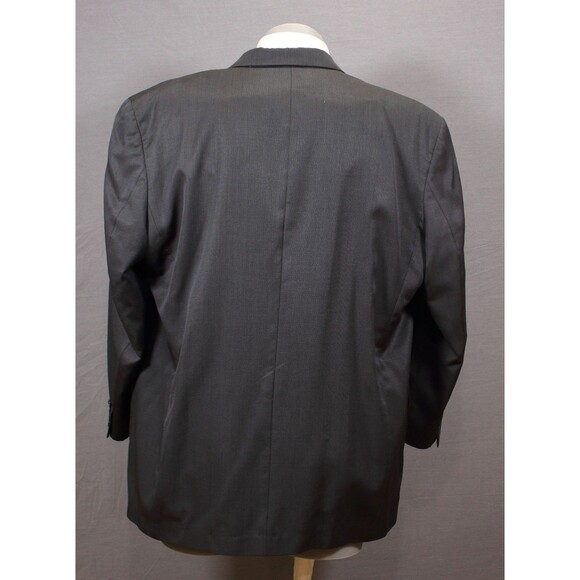 Andrew Fezza Men's 2 Piece Suit BLue Wool Silk 3 Btn 48R Flat Fronts 41" Waist - Picture 8 of 12